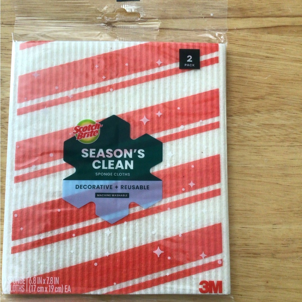 Red and White Sponge Cloths - 2 Pack